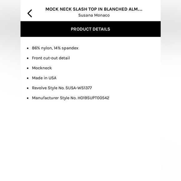 Susana Monaco Mock Neck Slashed Top, Size S - Picture 4 of 8